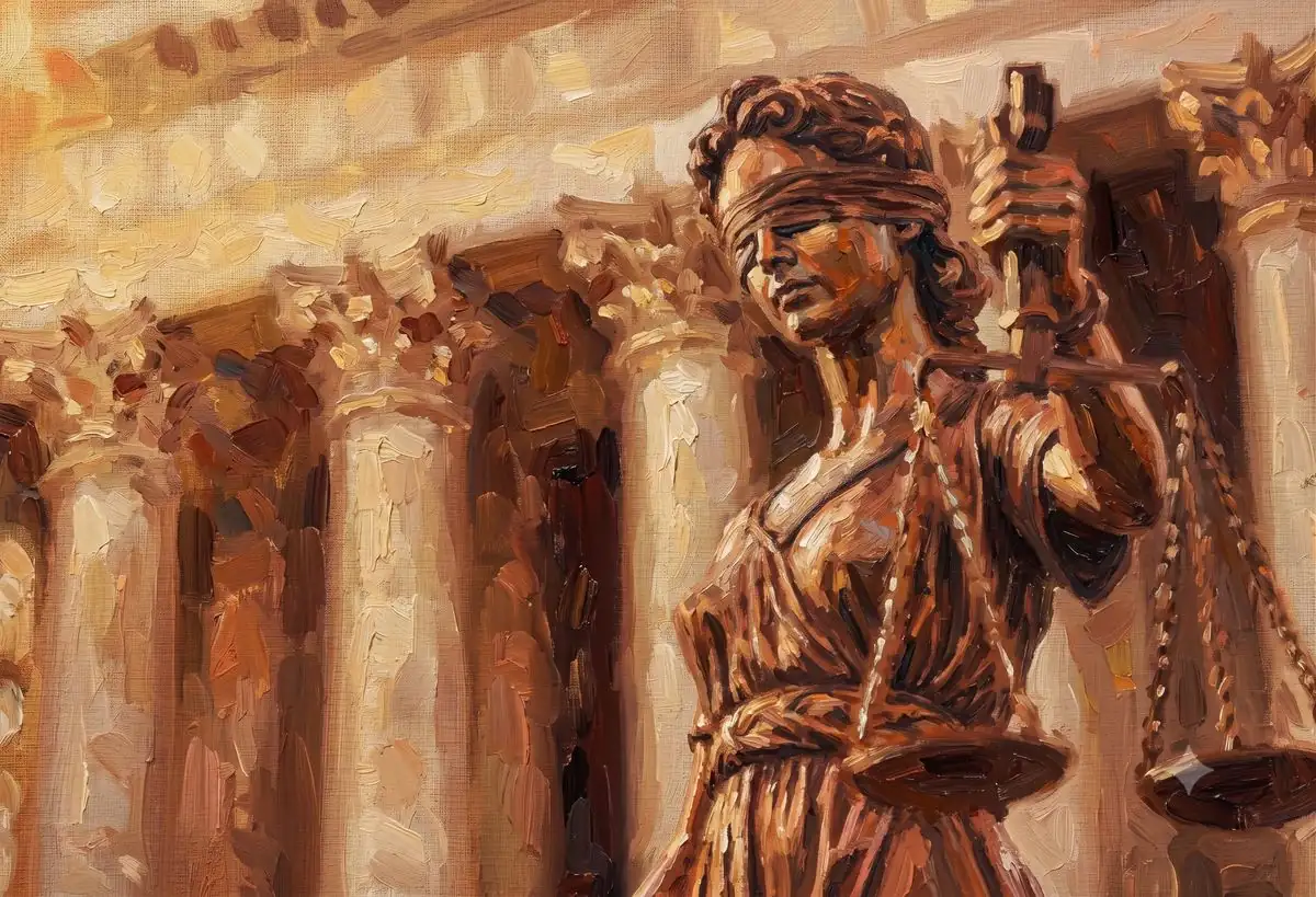 Estatua de la justicia representando el sistema legal chileno